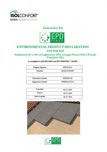 Certificazione ambientale epd pannello isolante eco por k100